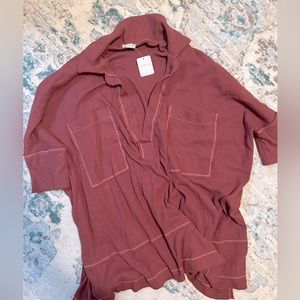 SOLD Free People sweatshirt tunic C Rosewood M
